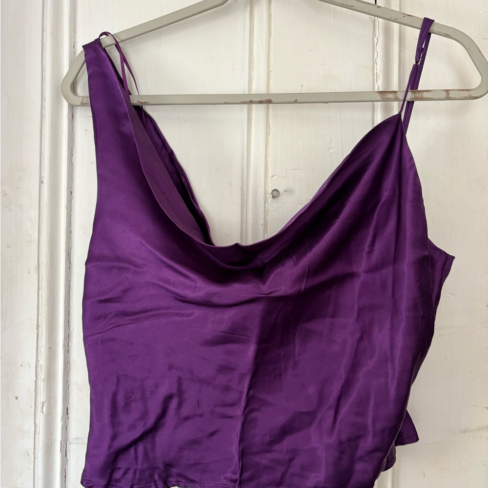 Zara Rich Purple Satin Camisole